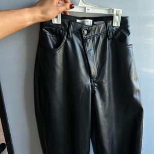 Abercrombie Curve Long Vegan Leather Straight Leg